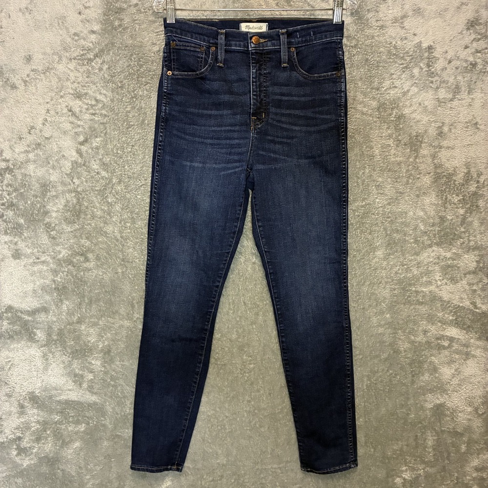Madewell Womens 10" High Rise Skinny Jean 28 Classic Preppy Dark Wash Stretch